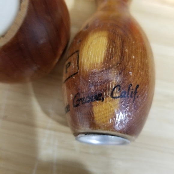 Bowling Ball Pin Salt and Pepper Shakers Wooden 3.5" Tall - Picture 6 of 10